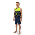 Child wearing the green HANA Dual Sport Youth 50 N vest, front view