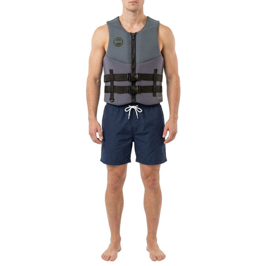 Gilet de sauvetage HANA Neo Vest 50 N Gris – vue de face, porté par un homme