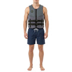 Gilet de sauvetage HANA Neo Vest 50 N Gris – vue de face, porté par un homme