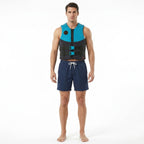 HANA Neo Vest 50 N life jacket, Blue – front view, worn by a man