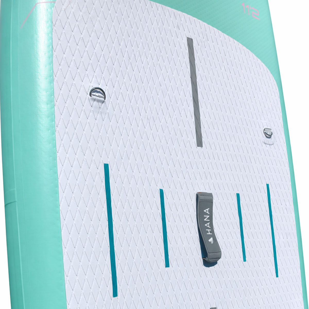 HANA California 2026 inflatable paddle board in Mint – rear deck detail