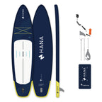 HANA California 2026 11’2 inflatable paddle board in Navy – complete package with paddle, pump, leash and bag