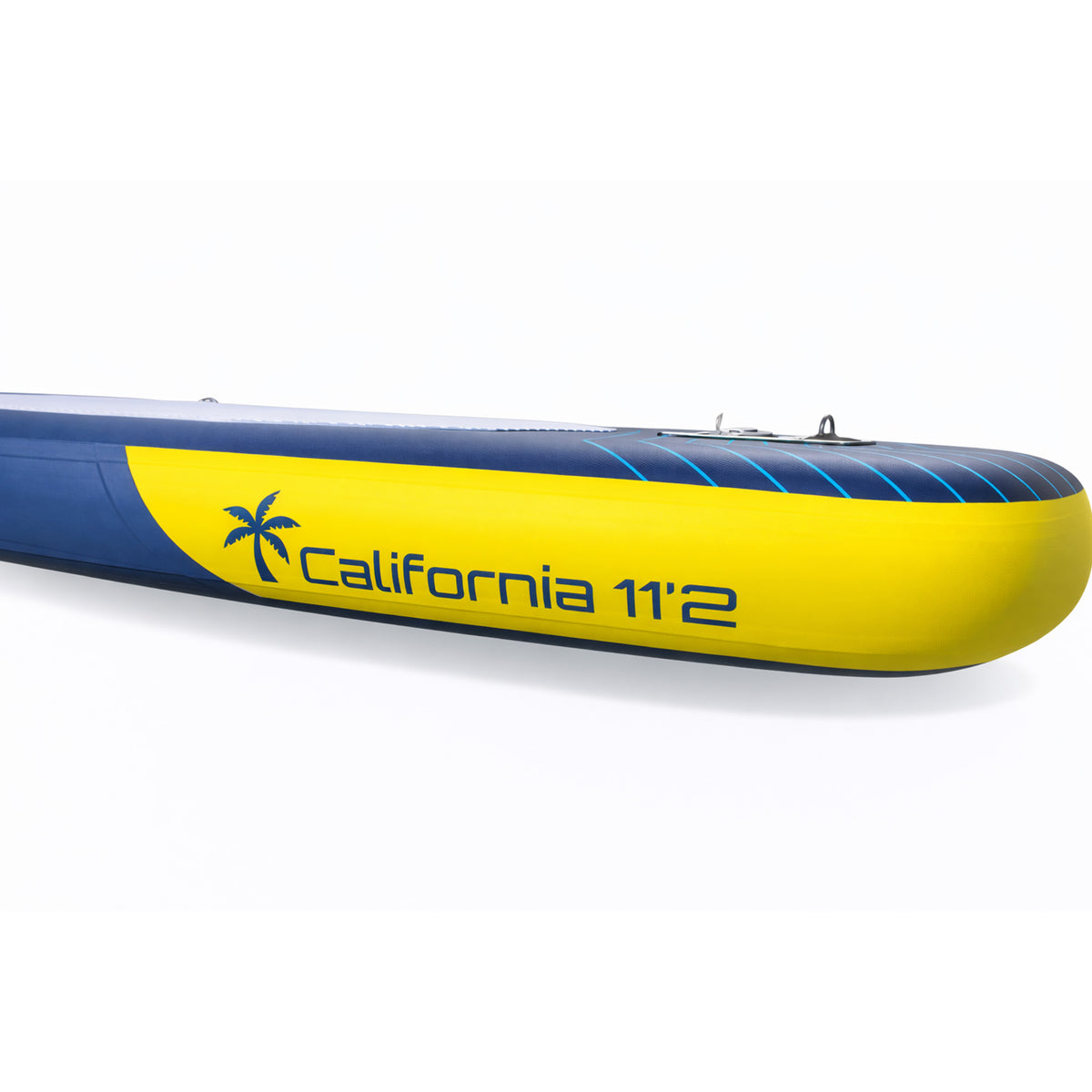 HANA California 2026 11’2 inflatable paddle board in Navy – tail with California 11’2 graphics