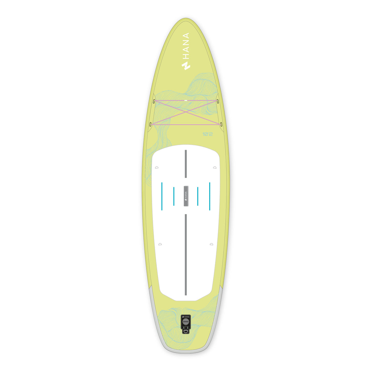 Aufblasbares SUP-Board HANA California 10’2 in Lemon – Board von oben