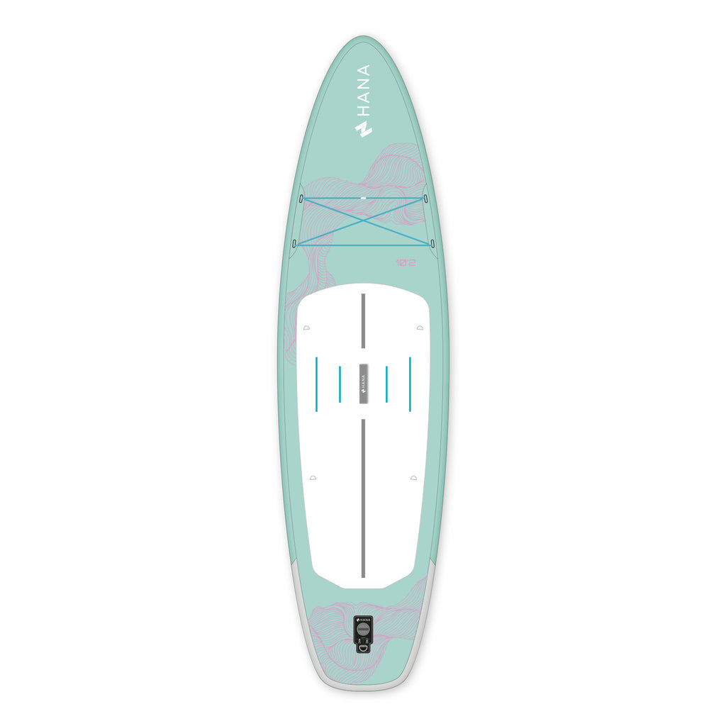 Paddle gonflable HANA California 10’2 coloris Mint – planche vue de dessus