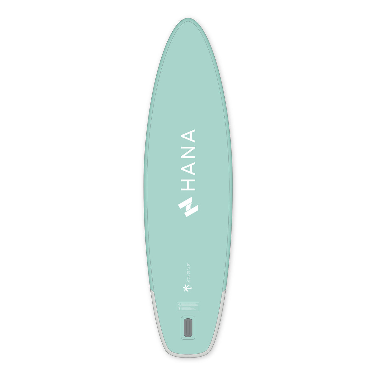 Paddle gonflable HANA California 10’2 coloris Mint – planche vue de dessous