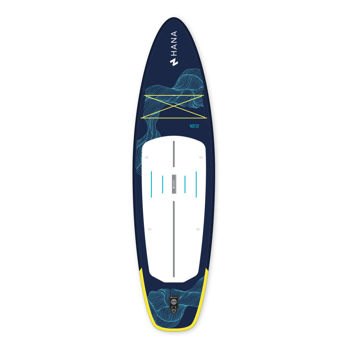 HANA California 10’2 inflatable paddle board in Navy – board top view