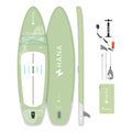 Paddle gonflable HANA California 10’2 coloris Olive – pack complet avec pagaie, pompe, leash et sac