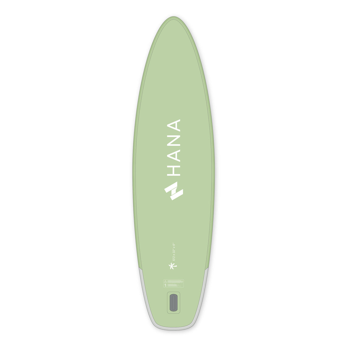 Paddle gonflable HANA California 10’2 coloris Olive – planche vue de dessous