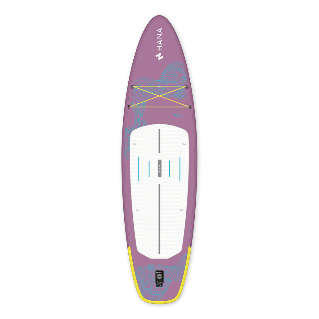 HANA California 10’2 inflatable paddle board in Purple – board top view