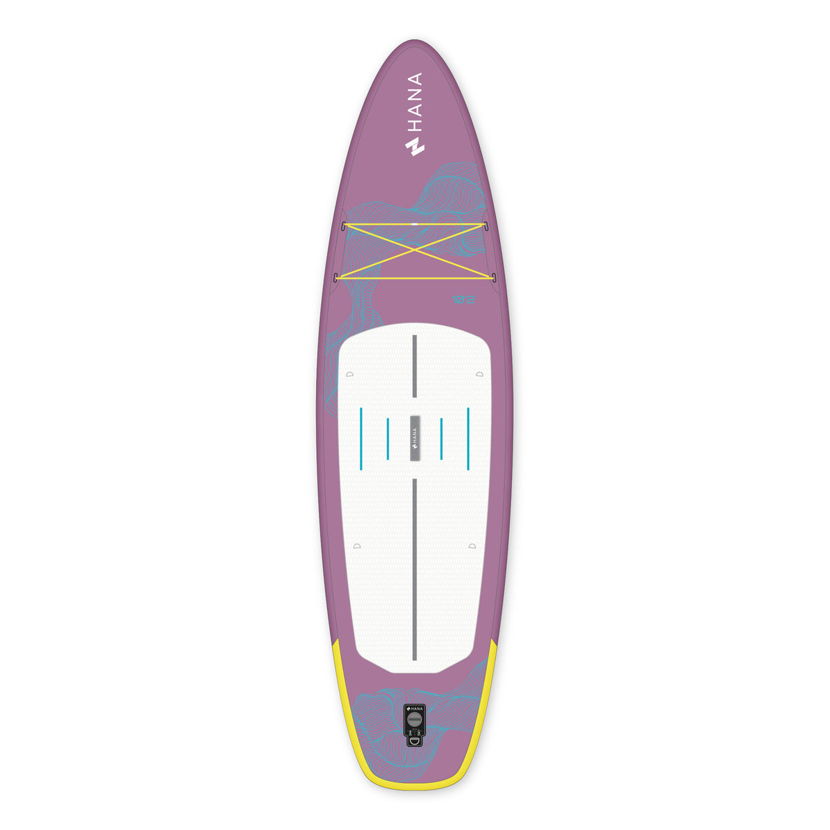 HANA California 10’2 inflatable paddle board in Purple – board top view
