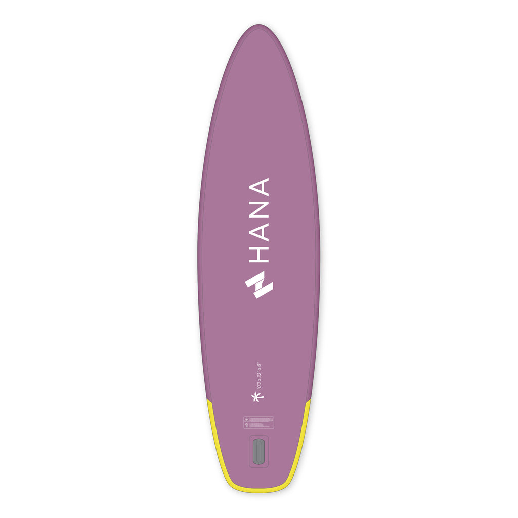 HANA California 10’2 inflatable paddle board in Purple – board bottom view