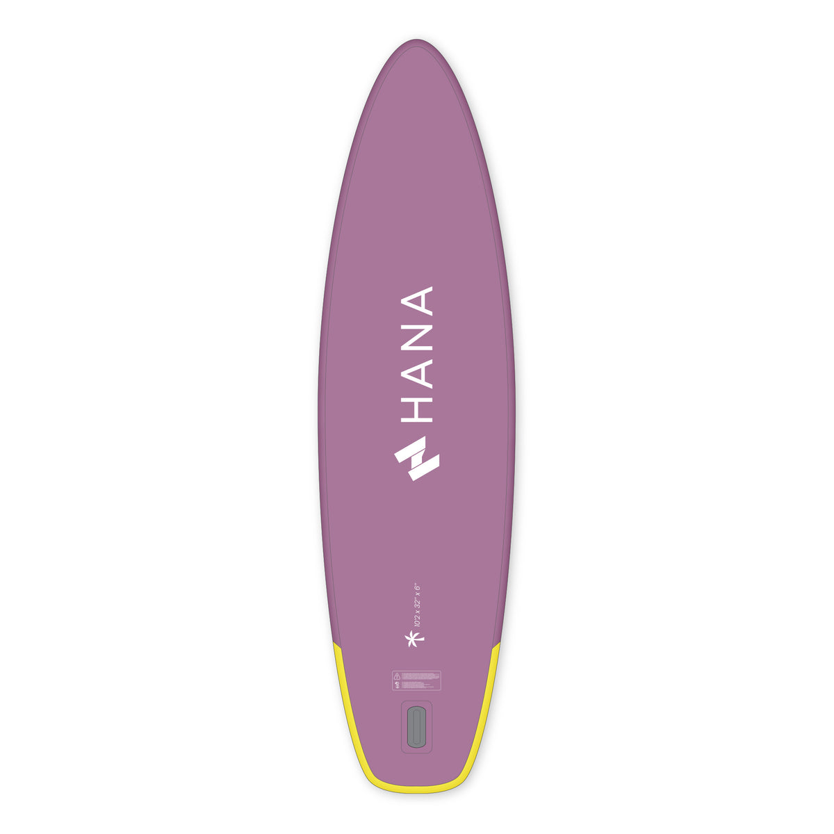 HANA California 10’2 inflatable paddle board in Purple – board bottom view