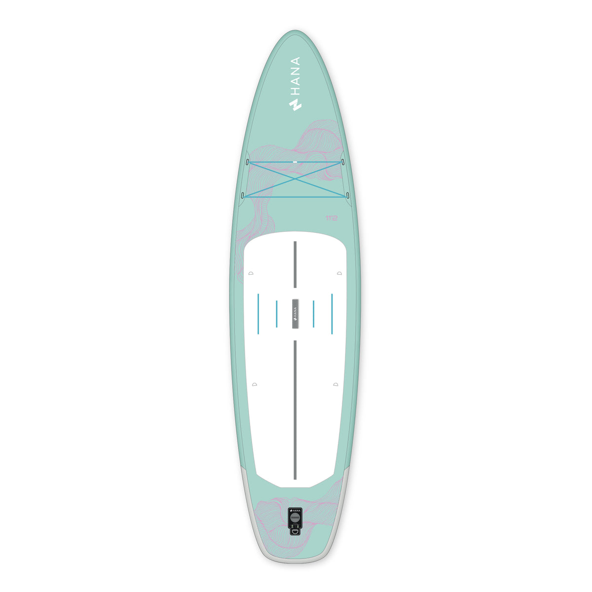 HANA California 11’2 inflatable paddle board in Mint – board top view