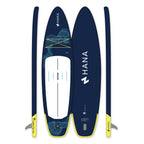 Paddle gonflable HANA California 11’2 coloris Navy – planche vue de dessus, de dessous et de profil