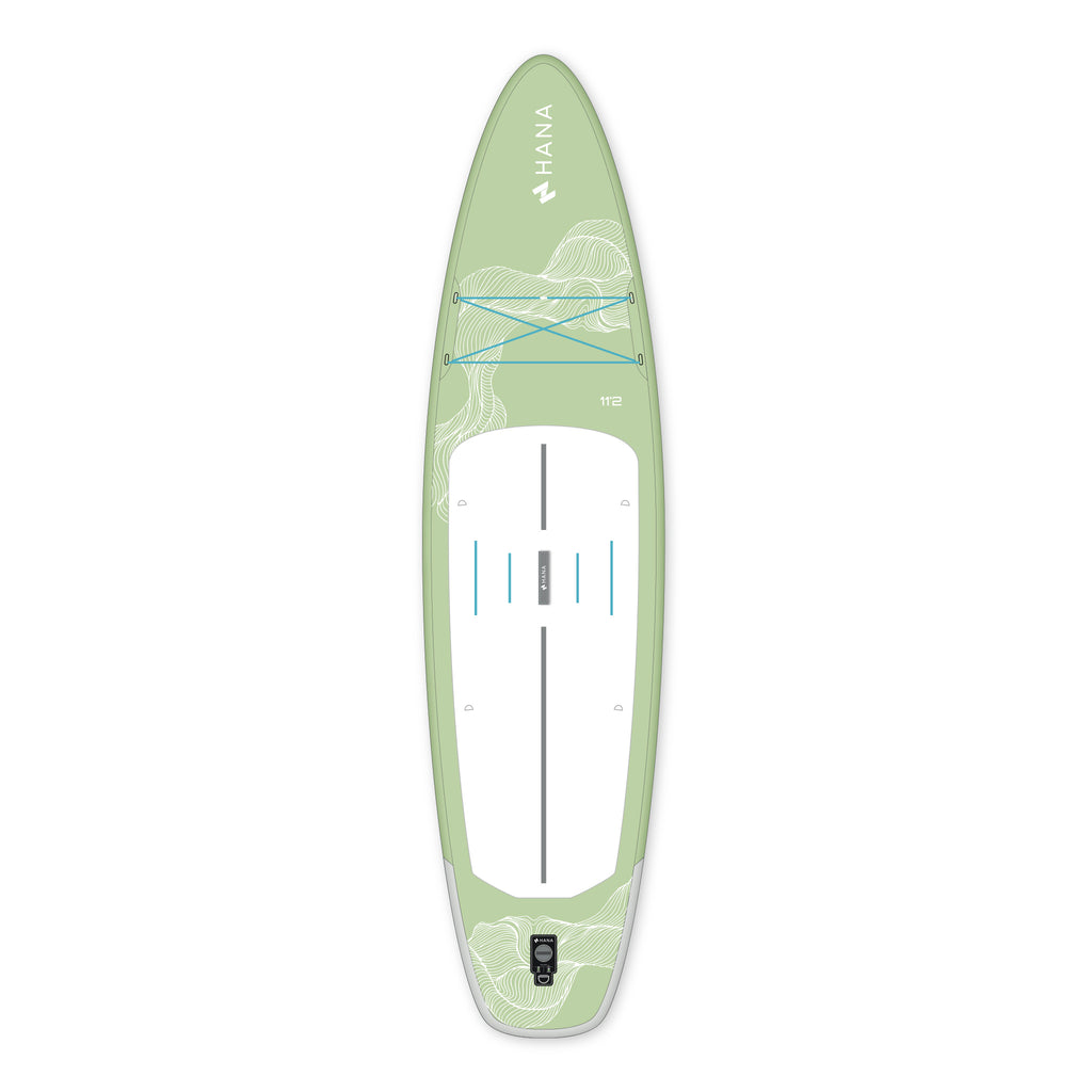 Paddle gonflable HANA California 11’2 coloris Olive – planche vue de dessus
