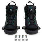 HANA Carver wake bindings, front view with M6 hardware