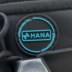 Detail of the HANA logo on the Carver wake bindings