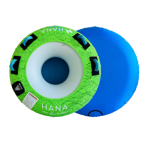 Bouée tractée HANA Fishburger – vues de dessus et de dessous
