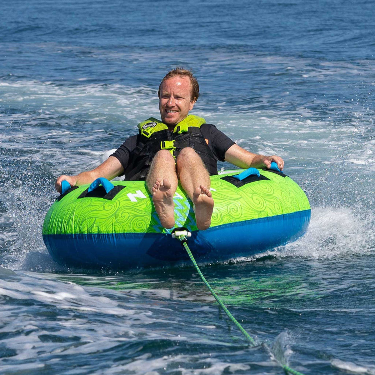 HANA Fishburger towable tube pack – towed behind a boat