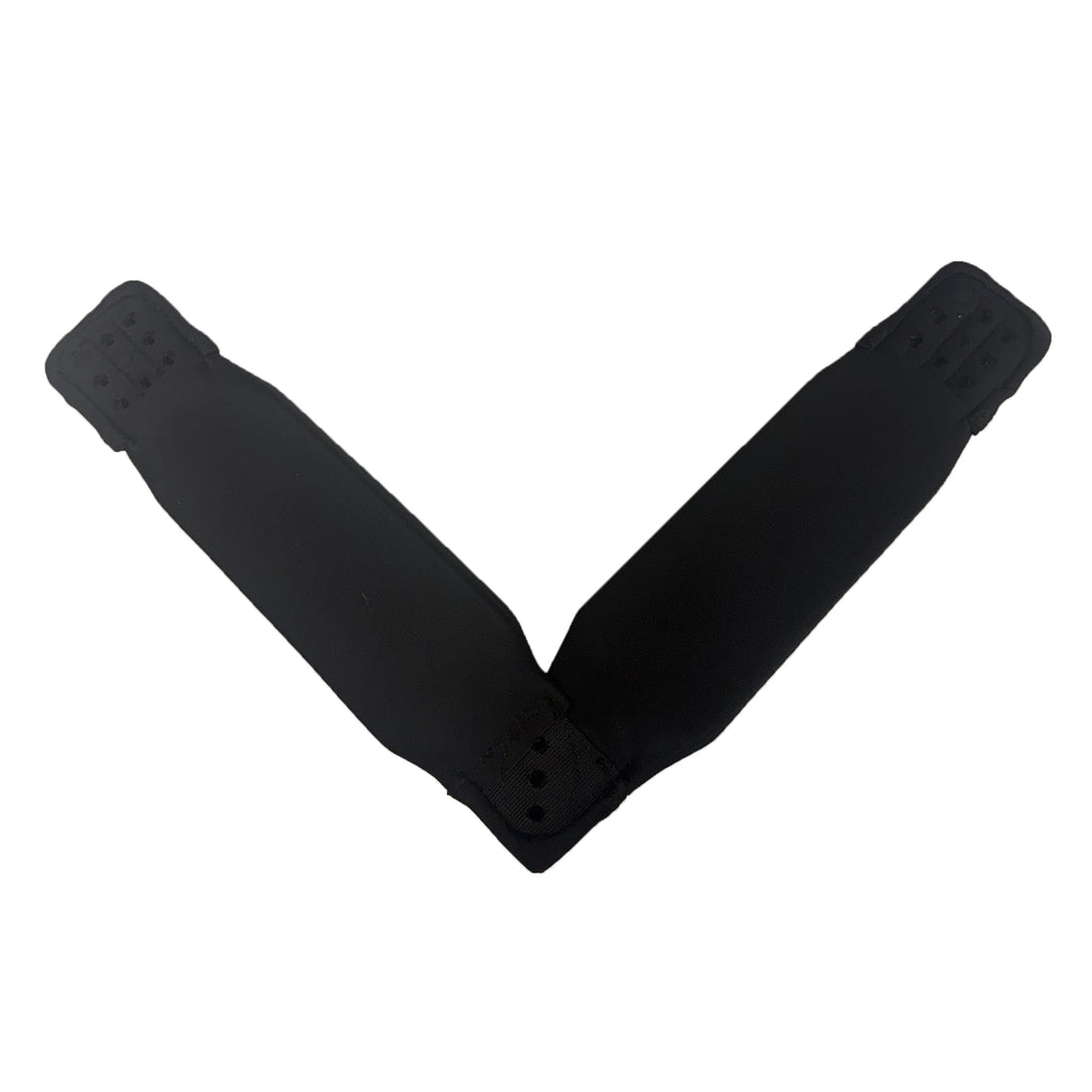 HANA Premium double V footstrap – underside with adjustment holes for screws and inserts