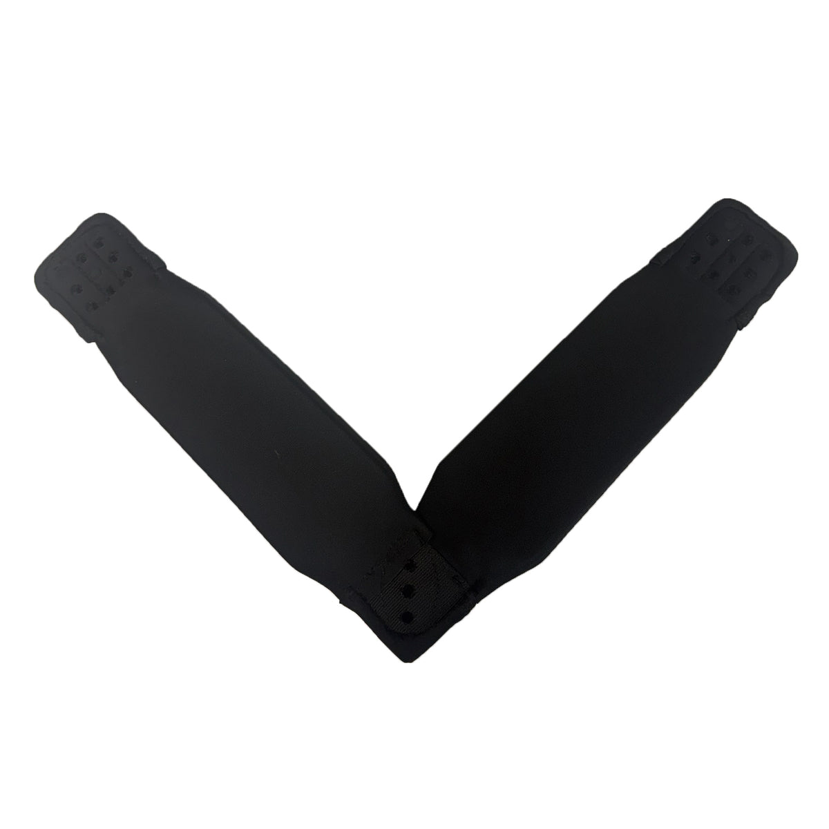 HANA Premium double V footstrap – underside with adjustment holes for screws and inserts
