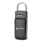 Boîte à clé cadenas à code HANA noire – molettes à 4 chiffres et anse en acier