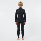 Combinaison néoprène intégrale enfant HANA Kids noir et gris graphite – vue de dos avec zip dorsal