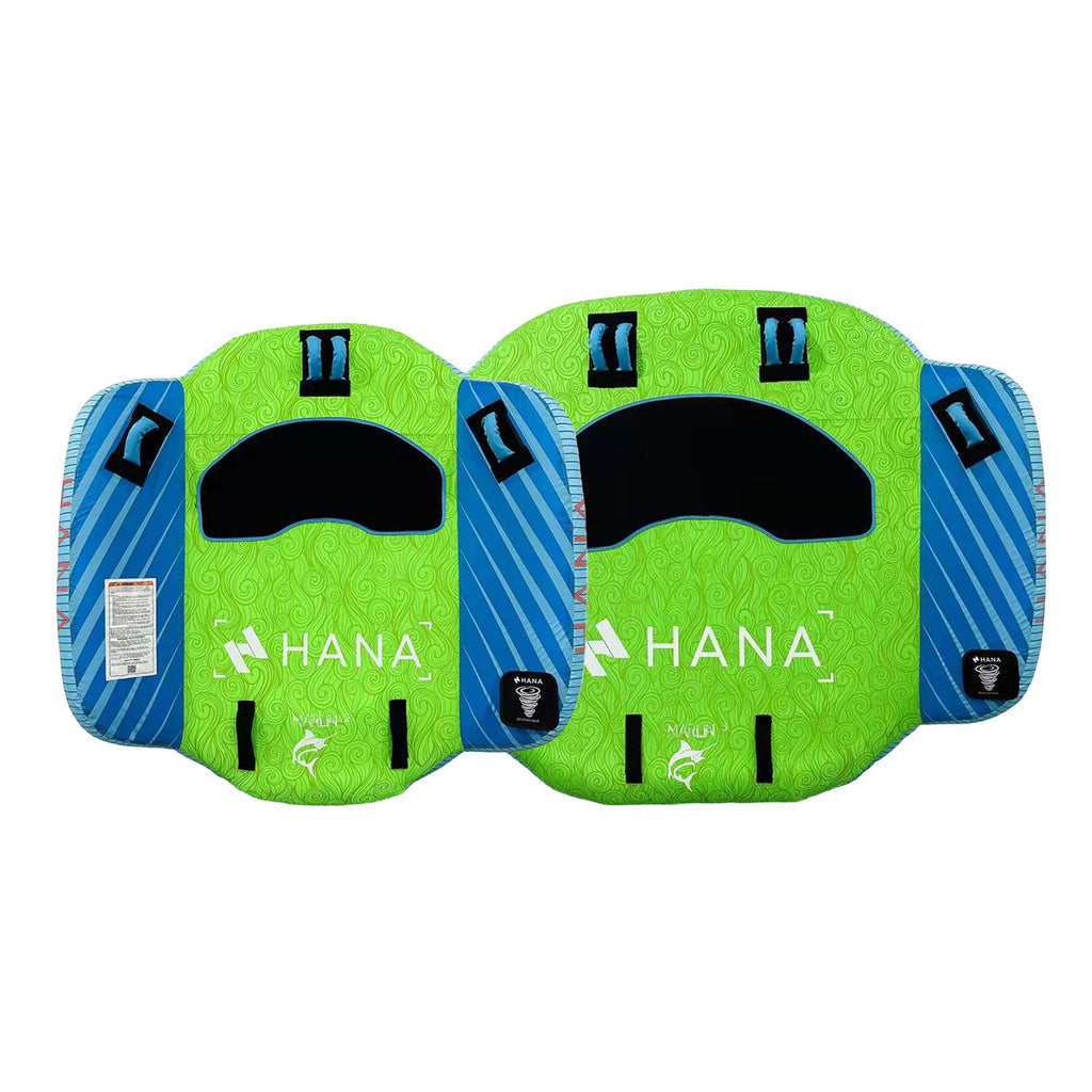 HANA Marlin 2- and 3-rider towable tubes – top view of both sizes