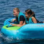 HANA Marlin towable tube – two riders lying down, towed at sea