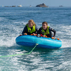 HANA Moon towable tube – two riders in the boat’s wake