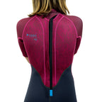 HANA Portofino women’s 3/2 mm shorty wetsuit in Purple – back zip detail