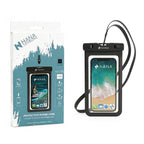 HANA black waterproof phone pouch with its packaging