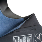 Combinaison néoprène HANA Waimea intégrale homme 4/3 mm coloris Navy – détail de la doublure thermique intérieure et de l’étiquette