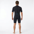 HANA Waimea men’s 3/2 mm shorty wetsuit in Grey – back view