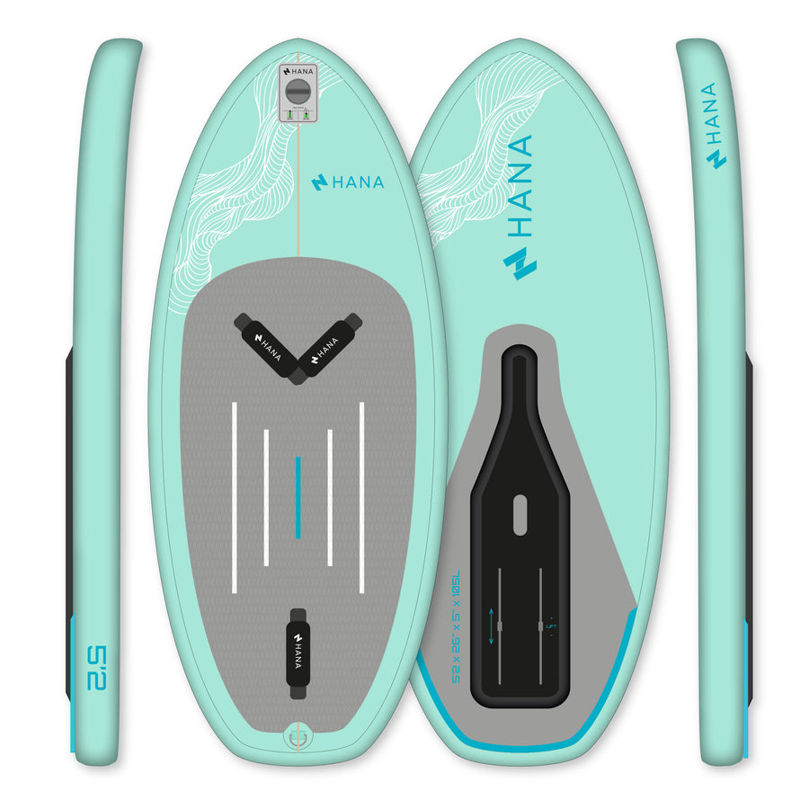 Planche de wingfoil gonflable HANA Premium – Green Mint – 5'2 (105 L)